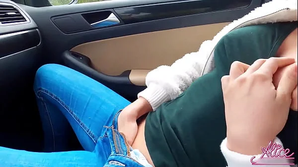 Horny Babe Sucking Dick Stranger in the Taxi - Cum in Mouth