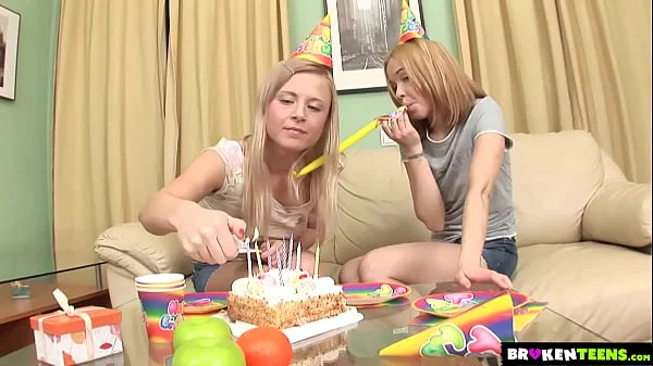 Happy Birthday! As A Present You May Fuck Two Petite Blonde Teen